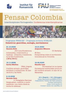 Zum Artikel "Pensar Colombia Nr. 4, interdisziplinäre Vortragsreihe über Kolumbien am Institut für Romanistik an der FAU"