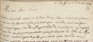 Aufnahme Ausschnitt aus einem Brief Friedrichs des Großen an Wilhelmine von Bayreuth