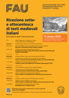 Zum Artikel "Giornata di studi internazionale „Ricezione sette- e ottocentesca di testi medievali italiani“"